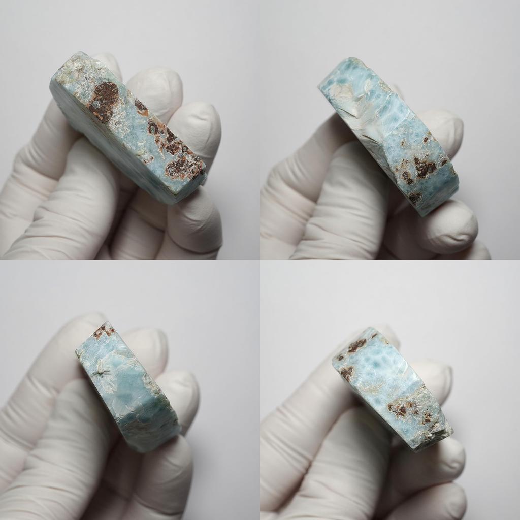 Stein Natürliches Mineral Larimar Exemplar 45x32x13mm Dominikanische [N2 Natural] (Larimar/blauer Pektolith) / (56 "Unikate" ca.. 37 g,
