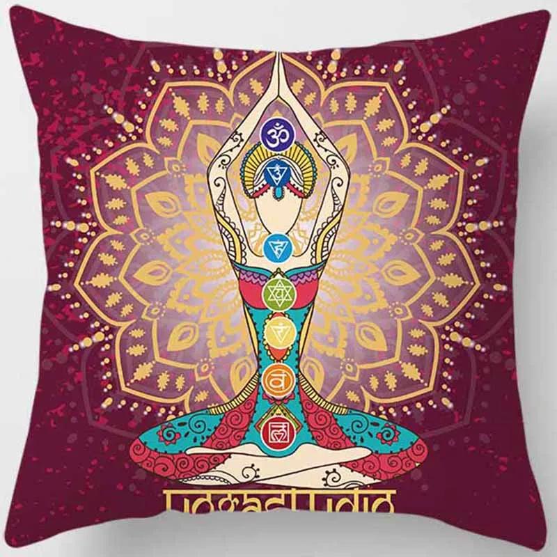 Mysterious Vintage Religious Yoga Symbol Pillowcases Home Decor Housse De Coussin Cojines Decorativos Para Sofá Poduszka