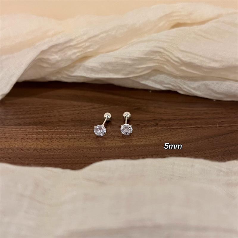 Elegantní puzetové náušnice se šroubovacím zapínáním, třpytivé zirkonové a diamantové akcenty, hypoalergenní, dárkové šperky, jemné doplňky pro piercing uší, dárek pro ženy