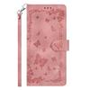 For iPhone 17 Pro Max Case Garden Imprinted PU Leather Wallet Phone Cover with Wrist Strap