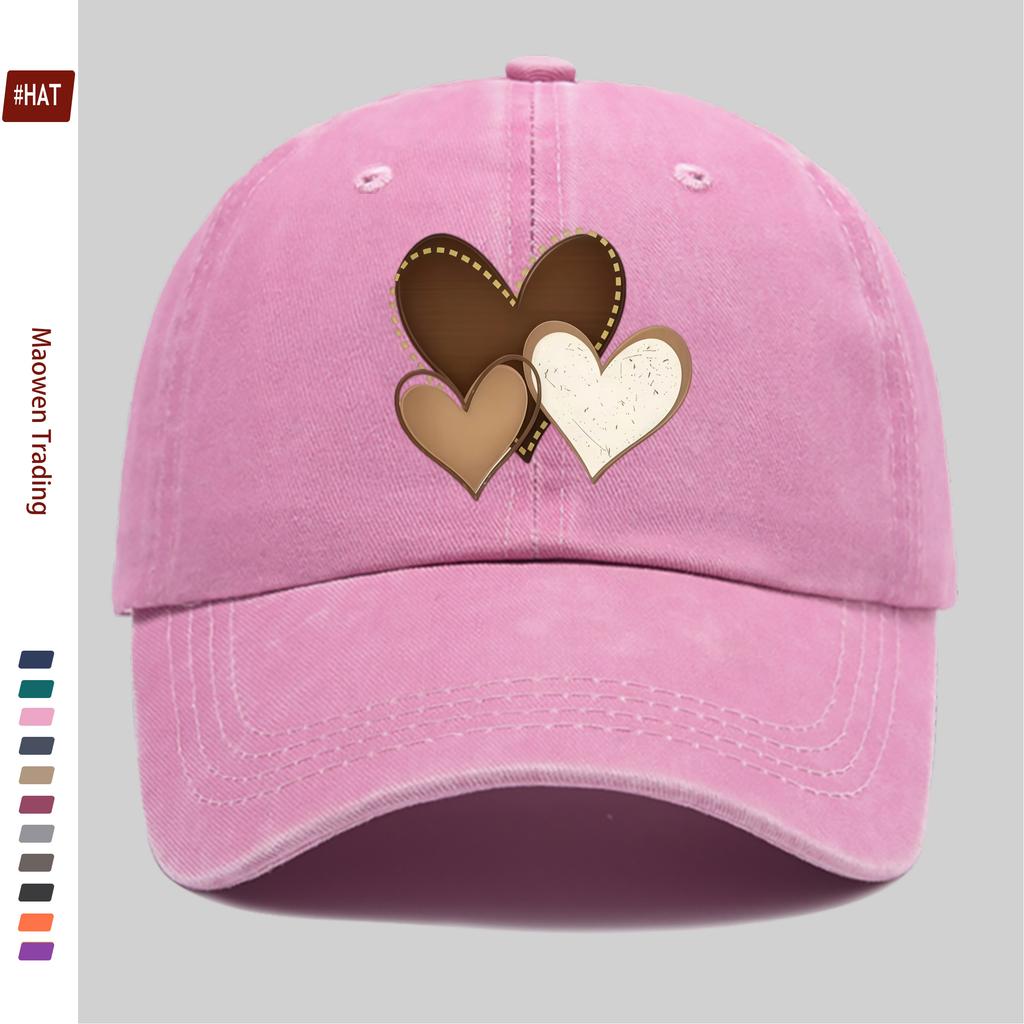 pc Multicolor Heart Print Baseball Cap Fashion Casual Printed Design Golf Hat Home Leisure Decor Hat Comfortable Lightweight