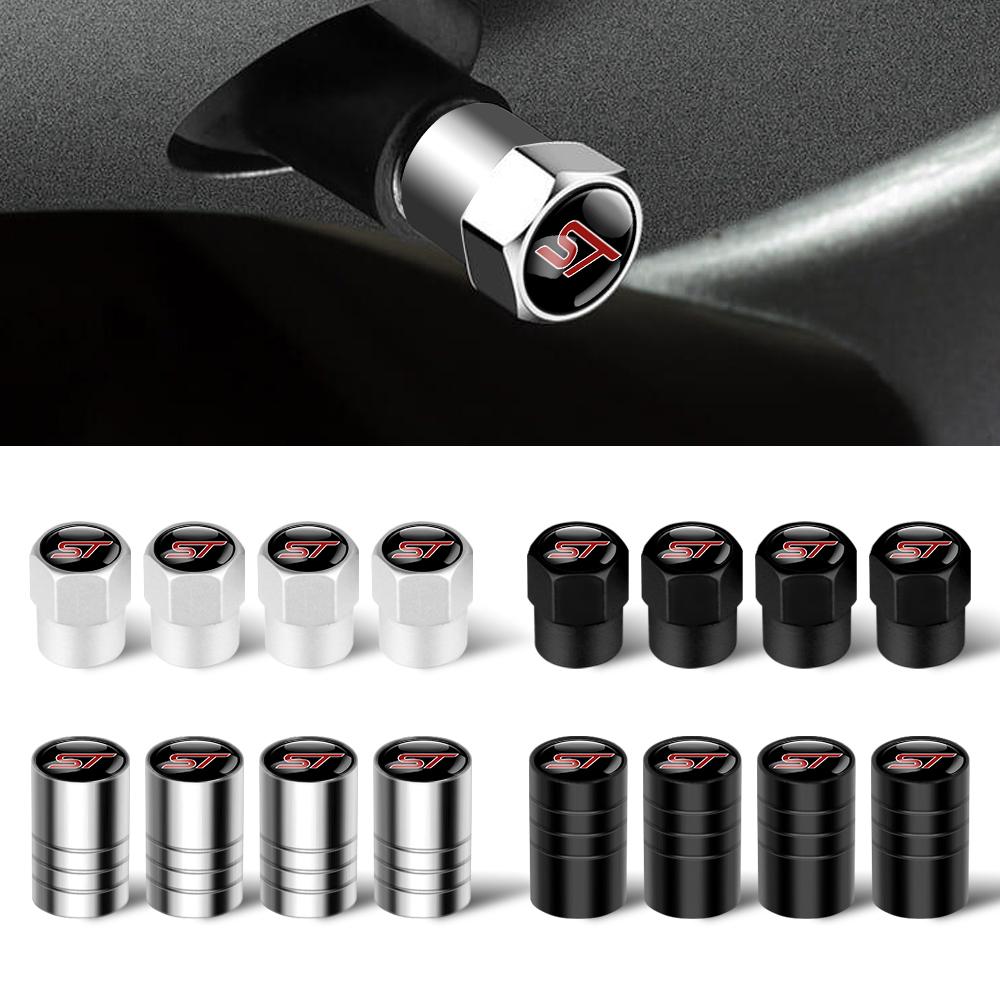 4PCS Metal Car Tire Valve Stem Cover Cap Dustproof Decoration Car Styling For Ford Focus Mk2 3 Mustang Ranger Fusion Mondeo Kuga