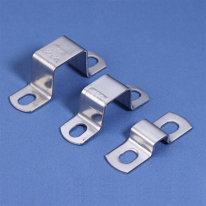 2Pcs 304 Stainless Steel Thickened Square Rectangular U-Shaped Horseback Pipe Saddle Clamp Buckle Throat Hoop 5 Kinds Of Models