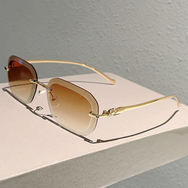 JYL TS Sunglasses UV Protection Frameless Wave Leopard Metal/3606