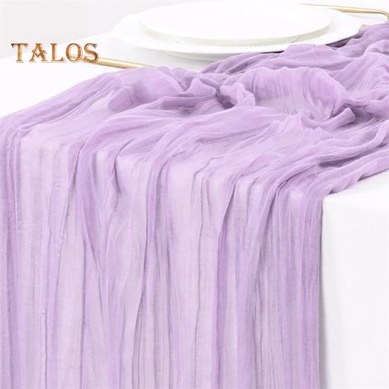 Aleer de masă pentru Ziua Recunoștinței Tifon Stil boem Plis Culoare uni Anti-pete Reutilizabil Protecție pentru masă Decorație de bal pentru banchet