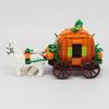 Building Block Carriage Assembly Halloween Scene Ornament Pumpkin Carriage Transportation Model Holiday Ornament