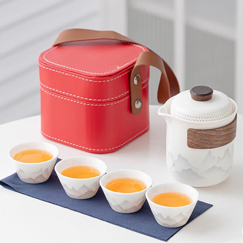 

Heyu Xi White Jade Porcelain Travel Tea Set