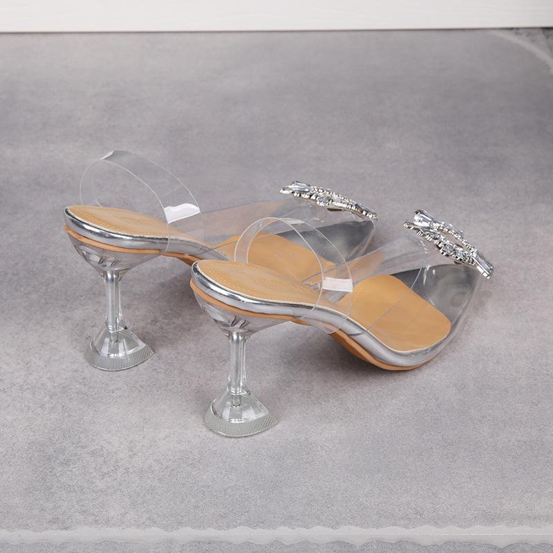 Fashion Luxury Women Pumps 2024 Transparent High Heels Sexy Pointed Toe Slip-on Wedding Party Brand Fashion Shoes For Lady PVC