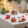 Non-Toxic 6In1 Christmas Tree Santa Claus Snowhouse Model Building Block Diy Elk Snowman Train Bricks Ornament Toys Adult Gift