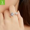 S925 Sterling Silver Starfish Bead Open Ring, Summer Small Fresh Design Ring Jewelry