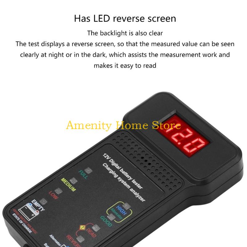 F26C Automotive- 12V Car Battery Tester Measurement Tools Charging System Analyser