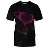 Summer New Love 3D Printed Men's and Women's Short Sleeves Loose and Slim Half Sleeve Shirt
