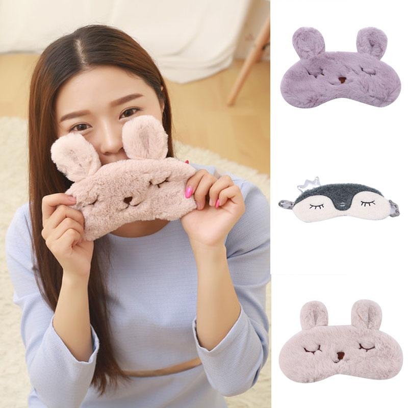 Buy Cute Animal Sleeping Eye Mask Eye Cover Soft Plush Help Sleep at