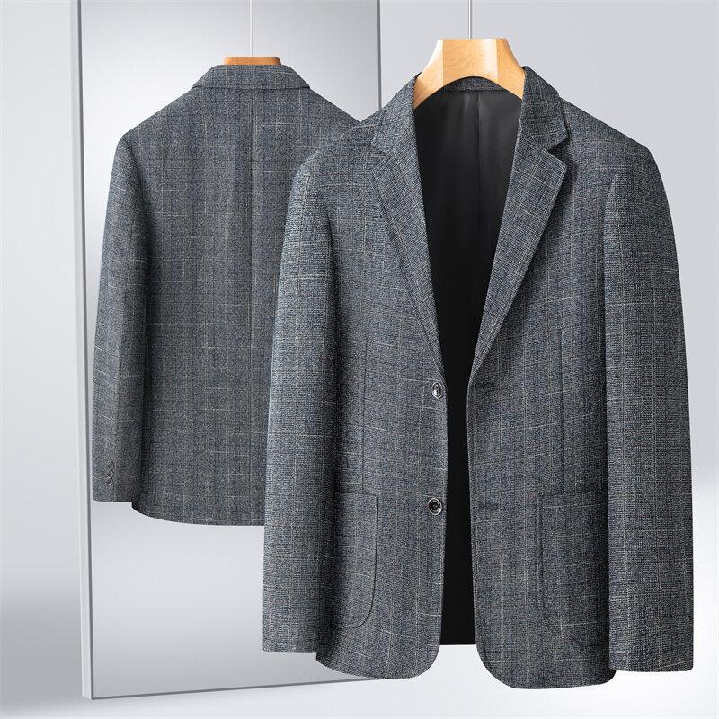 Men's Blazer Coat Fashion Middle-aged Business Casual Professional Wear Casual Loose British Style Sub-trend Four Seasons Suit