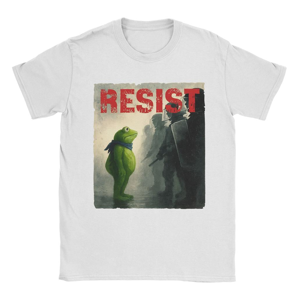Resist Portland Frog Protest T-Shirt Activist Novelty T-Shirts Short Sleeve Aesthetic Tops Beach Cotton O Neck Oversize Clothes