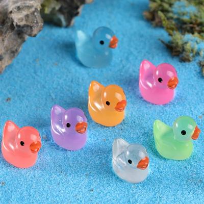 5pcs Yellow Duck Ornament Miniature Figures Tiny Duck Resin Handicraft Micro Landscape Decoration
