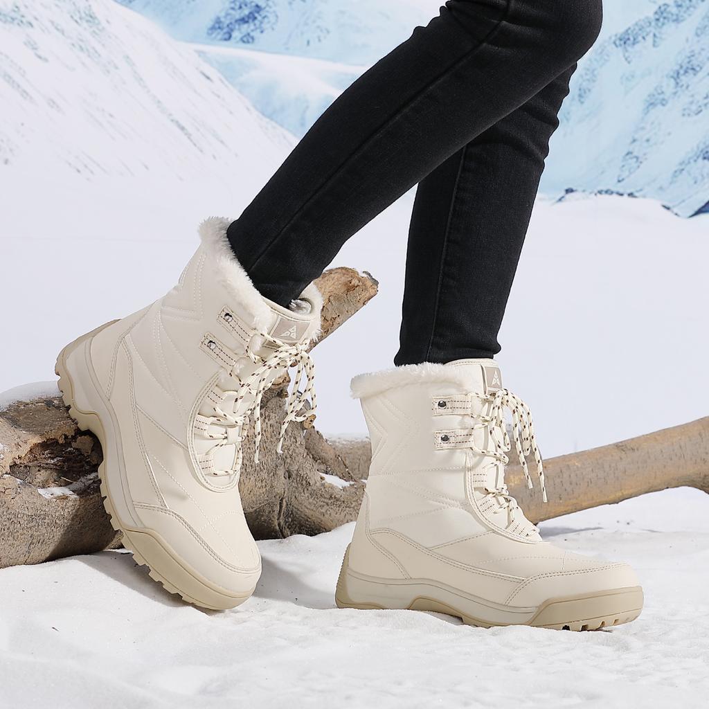 TUINANLE Womens Winter Warm Snow Boots Anti-Slip Faux Fur Lined Ankle Booties Shoes Comfortable Plush Lined Mid Calf Boot for Women
