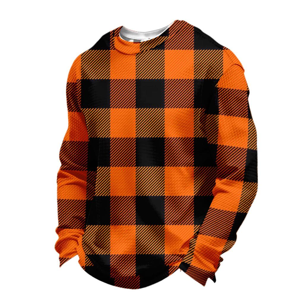 Herr Casual Långärmad Topp med Digitaltryck, Herr Rundhalsad Långärmad Topp