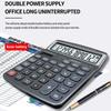 Kalkulator biurkowy 12-cyfrowy duży wyświetlacz LCD i zasilanie solarne Kalkulator z dużymi przyciskami 112 kroków Sprawdź