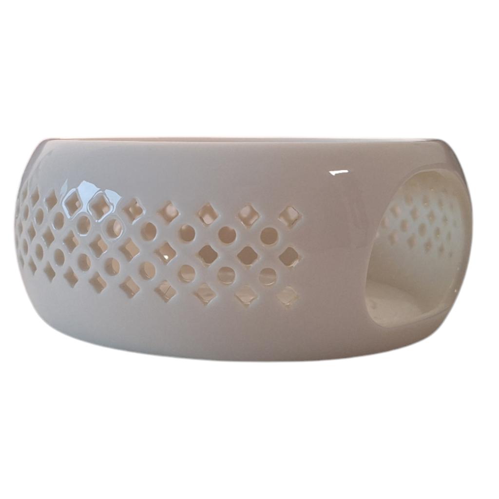 Ceramic Warmer For Tea Light Candle Kettle Jug White