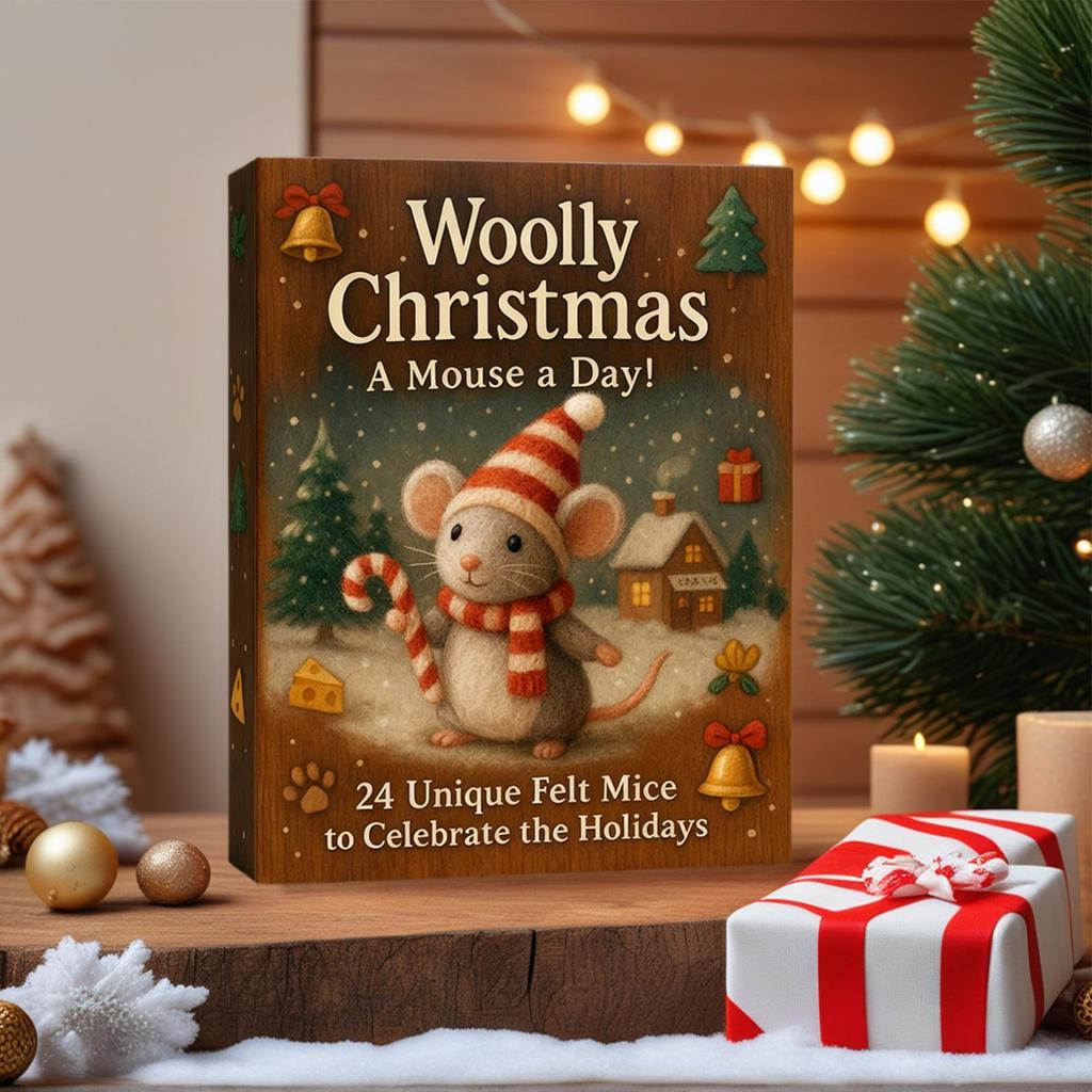 Weihnachts-Adventskalender 2D Acryl Winter-Feiertagsdekoration Weihnachts-Countdown-Dekoration mit 24 Maus-Ornamenten