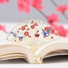 Brass Hollow Carved Foldable Fan Bookmark: Chinese Style Cultural Creative Gift