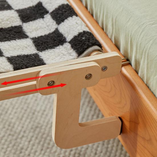 Bedside Cat Hammock Adjustable Cat Bed Window Perch with Wood Frame No Drilling Installation Pet