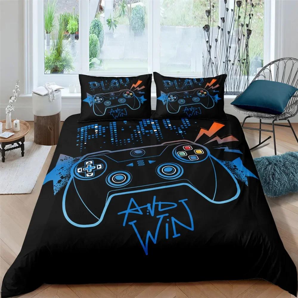 Pcs Gamer Cover Digital Print Polyester Bedding Sets Child Kids Covers Boys Bed Linen Set for Teens king size bedding set