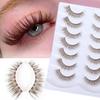 Clear Stem Brown False Lashes Lash Strips 3D Curled False Eyelashes  Beginner