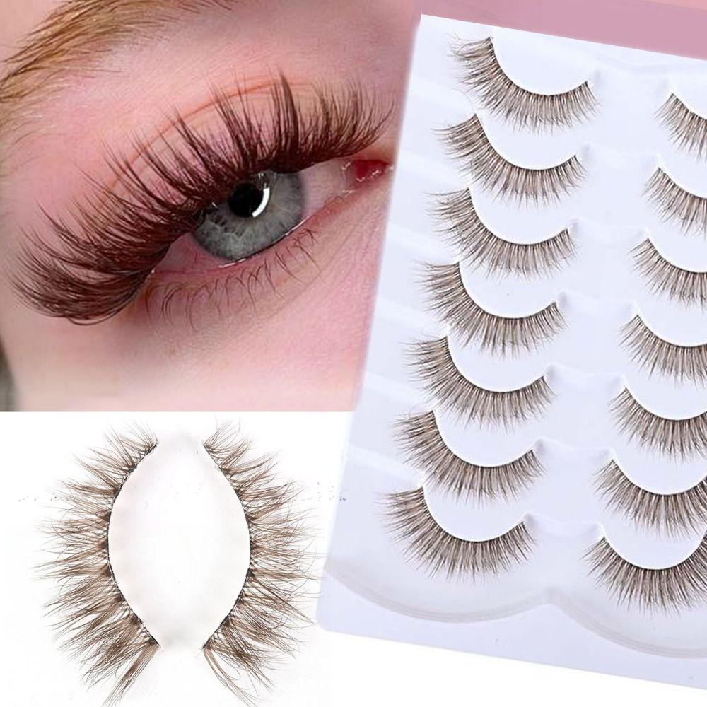 7 Pairs Simulation Eye Eyelashes Lash Strips Cat Eye Faux Mink Lashes  Makeup Supplies
