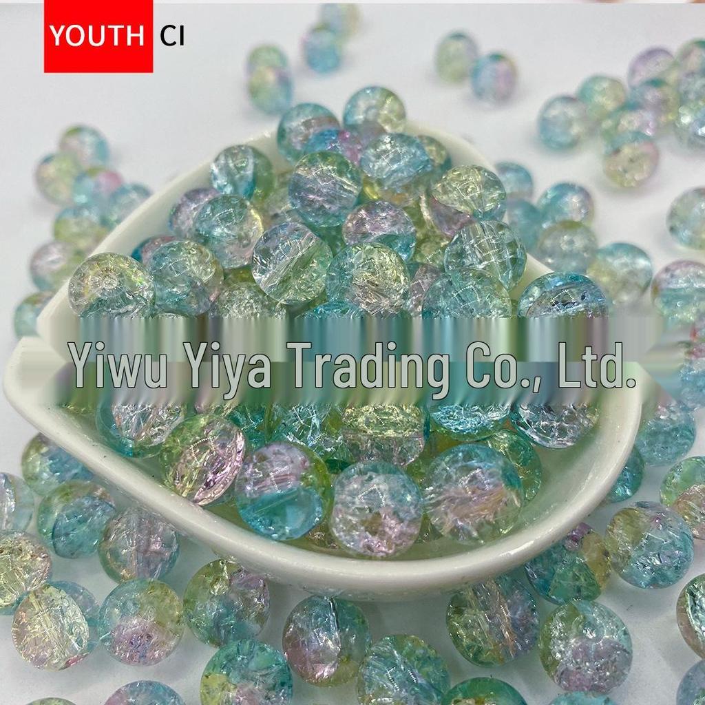 Koraliki z kryształowego szkła z glazurą crackle ice do samodzielnego tworzenia bransoletek i projektów przekładek