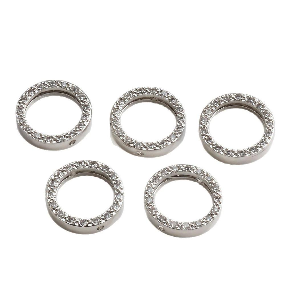 14K Gold Filled Zircon Spacer Beads for DIY Jewelry - Circle Bead Components for Bracelets & Necklaces