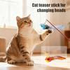 Cat Teaser Wand Replacement Plush Bird with Feathers And Bell Interactive Cat Toy Jingling Cat Teaser Stimulates Hunting Instincts for Kittens