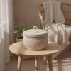 Braided Cotton Storage Basket with Lid for Dressing Areas, Living Areas