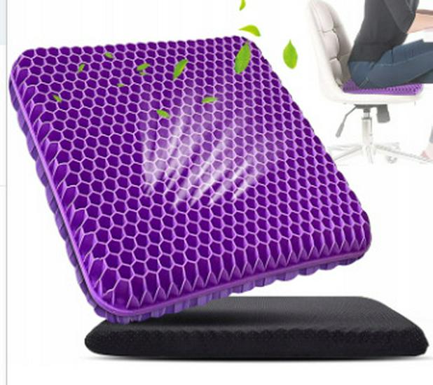 Japanese Honeycomb Gel Ice Seat Cushion for Long Sitting - Office, Car, Silicone Cool Pad