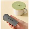 Set of 3 with Teaspoon Holder Silicone Cup Covers Round Hot Cup Lids Cute Mugs Lids  Coffee Tea