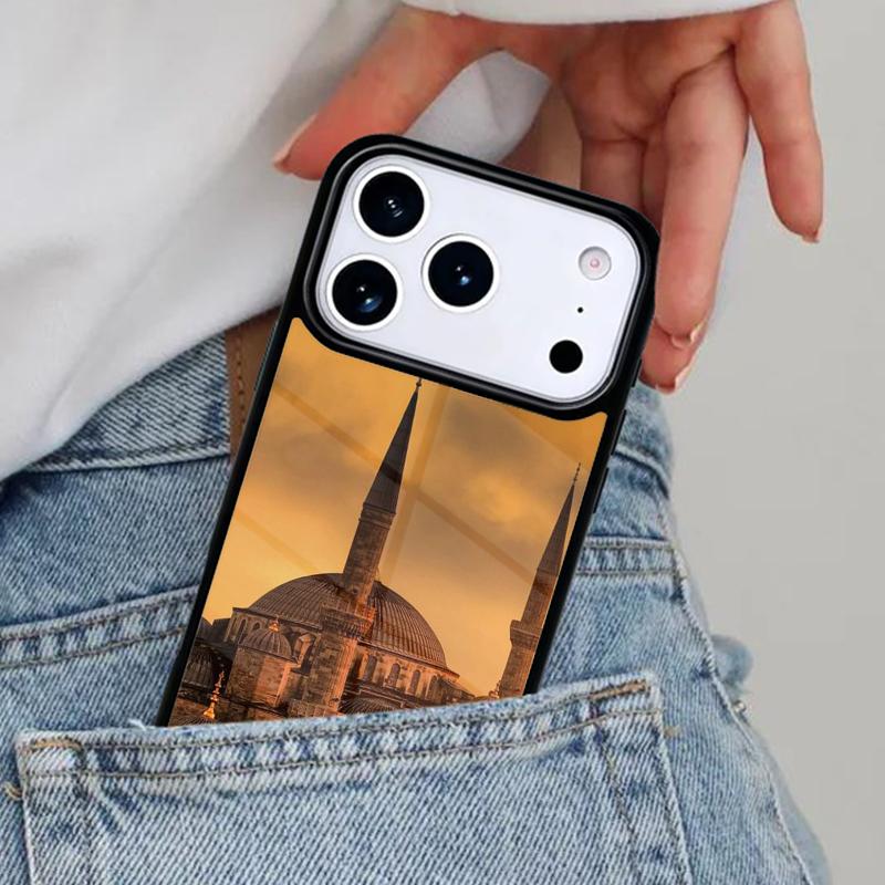 Arabic Muslim Mosque Building Phone Case for iPhone 16e 15 14 13 12 17 Pro Max Plus Air 17pro Cover Coque