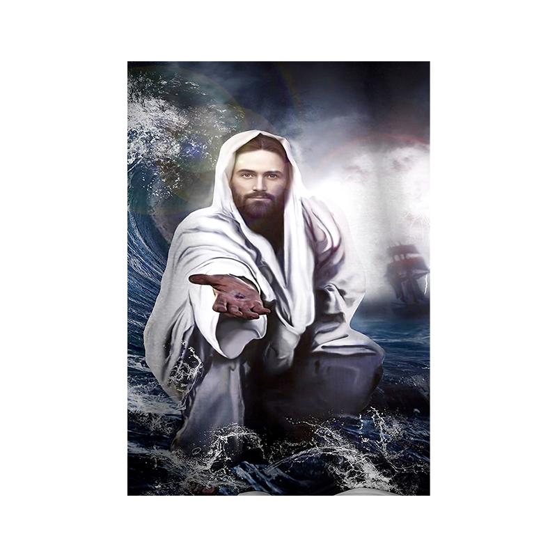 

Inspirational God Jesus Lion Christian Art Canvas Painting Print Give Me Your Hand Wall Decor Poster for Living Room Home Decor Unframed 20x30cm