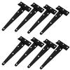 Heizi Door Hinges, T-Shaped, Set of 4, Steel, Outdoor Use, DIY Gate Hardware (Set of 8)