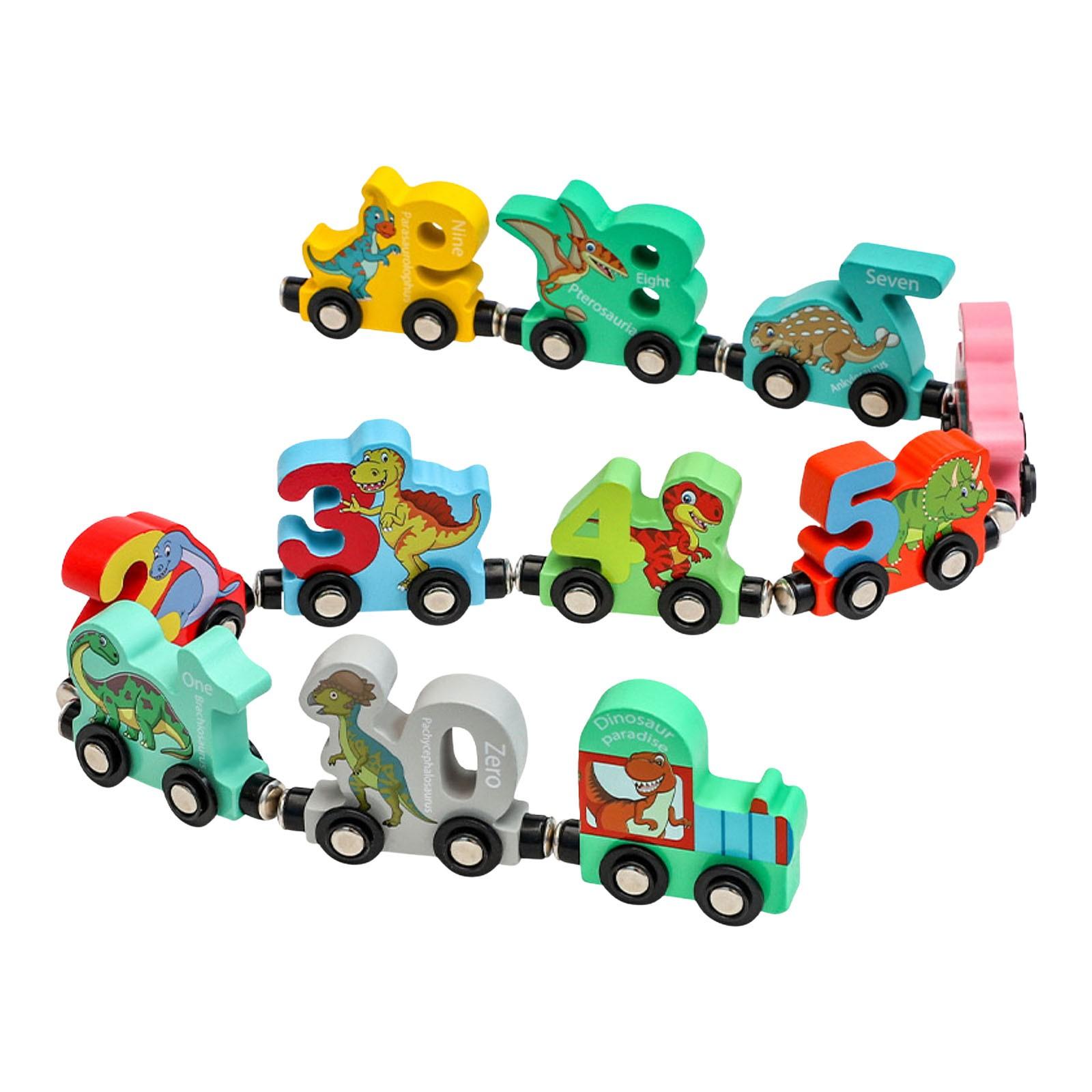 

Children s Early Education Enlightenment Of Numbers And Letters Magnetic Dinosaur Train Three-year-old Boys And Girls Wooden Educational Science Toy One Size белый