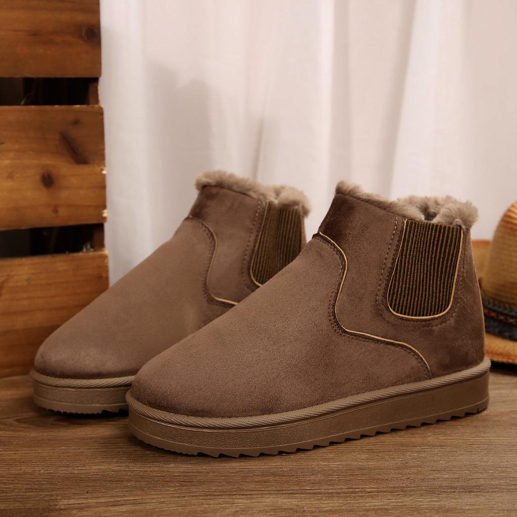 Large size 2025 winter new versatile snow boots foreign trade short tube warm velvet thickened boots women