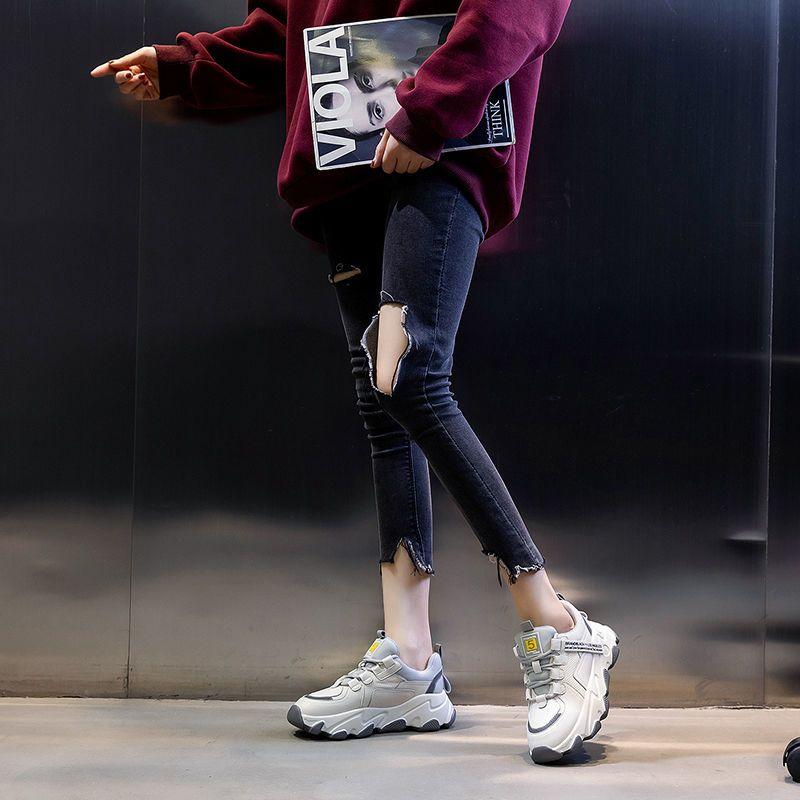 Dad Shoes Women's Spring Heightening Shoes Versatile Sports Shoes Breathable Casual Shoes