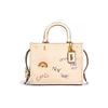 Rogue 25 Letter Embroidery Print Leather Shoulder Crossbody Tote Bag Medium Women Handbags Off-white C3873-B4IY