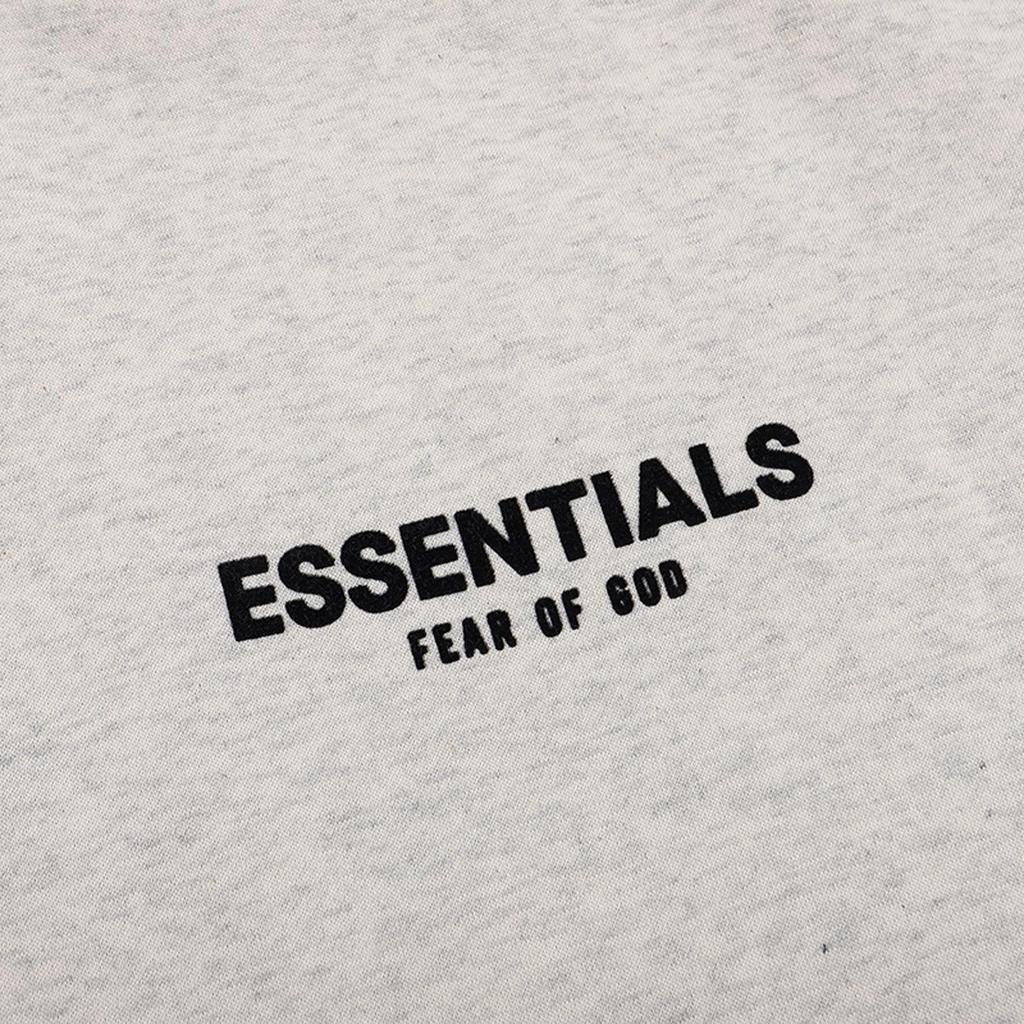 2025 Men's FOG Essentials Black Hooded Sweatshirt with Silicone Lettering and Double Stitching