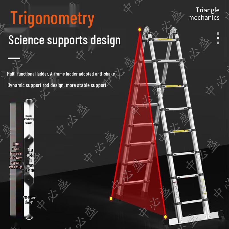 Heavy-Duty Stainless Steel Foldable Multi-Purpose Ladder