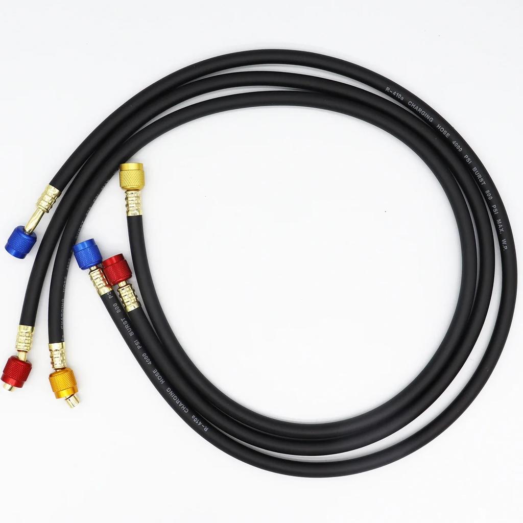 R410A AC Charging Hose Set 1/4'' SAE 800 PSI for HVAC Air Condition Refrigerant Hoses R134A R12 R22 R502 Air Condition