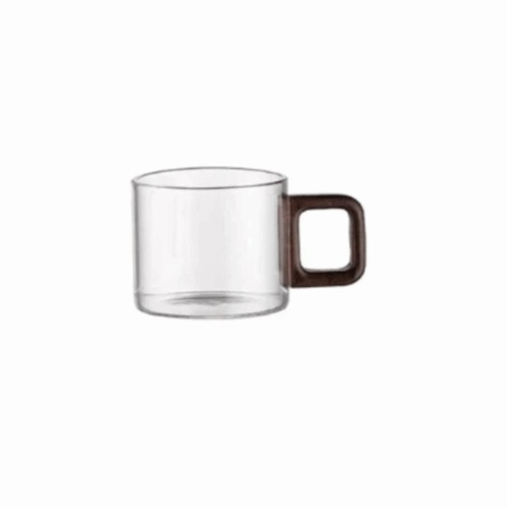 Walnut Handle Heat-resistant Glass Cup Glass Breakfast Milk Cup Espresso Cup Coffee Mug Household