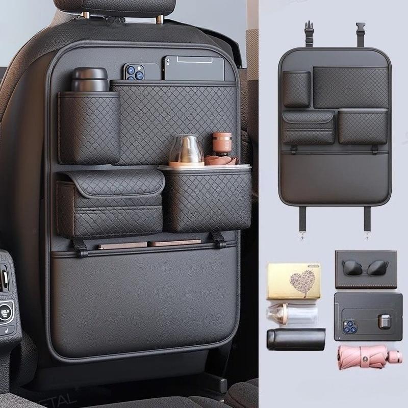 Luxury Car Seat Back Storage Bag Multifunction Backseat Organizer Storage Pocket Wear-Resistant Seat Anti Kick Guard