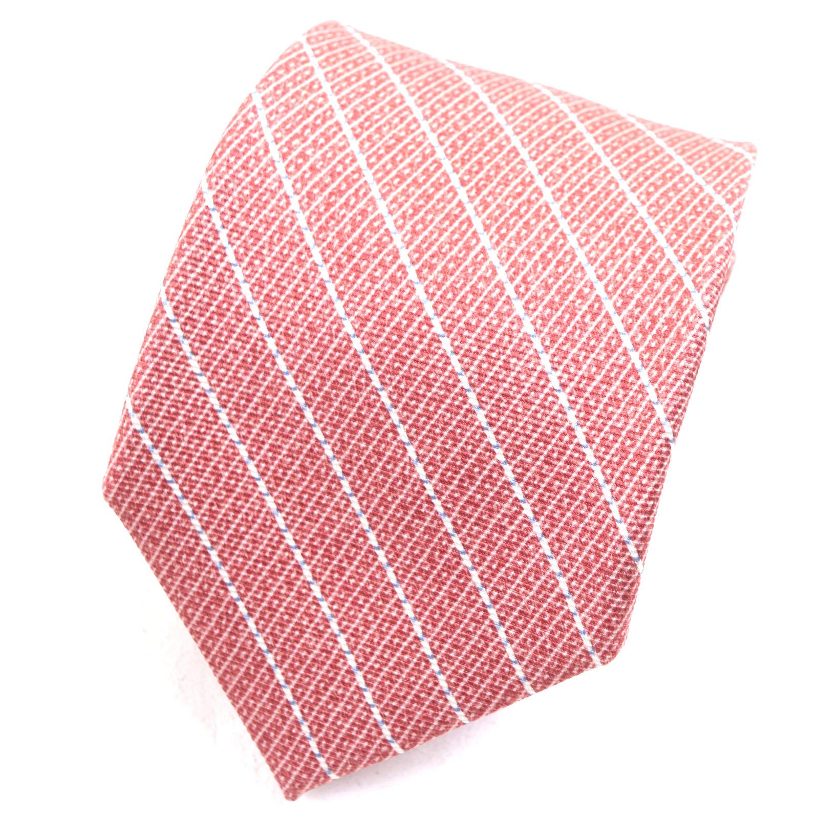 

Безупречный галстук BVLGARI с узором в полоску по всей поверхности из красного шелка, мужской, б/у