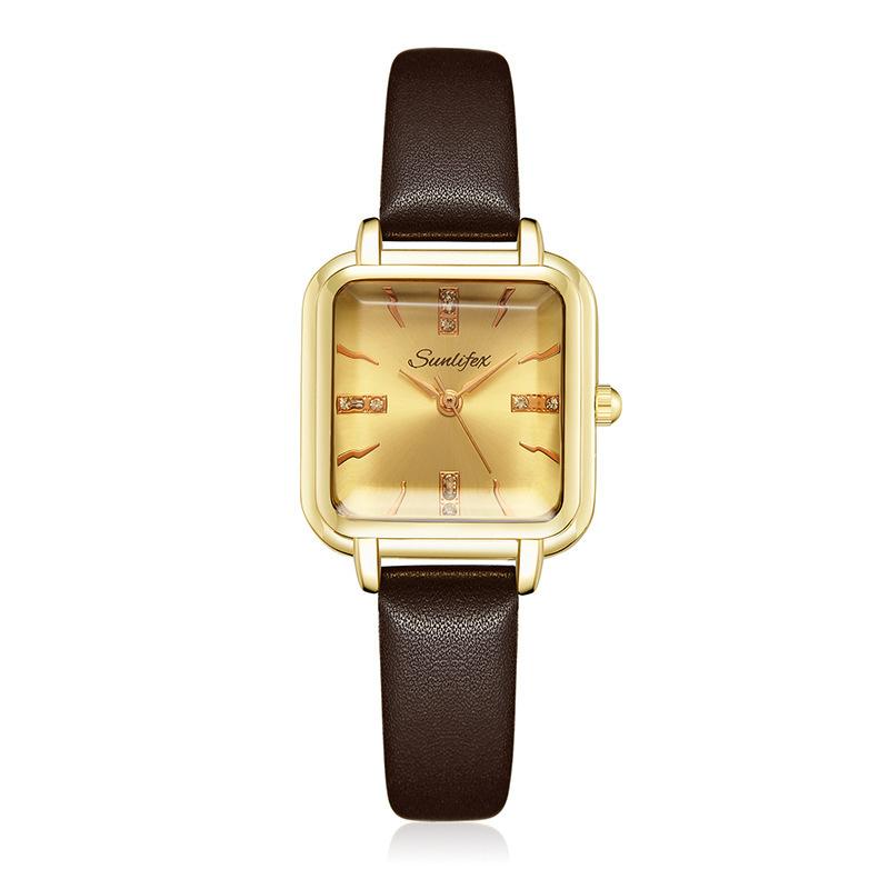 Klein Vierkant Koud Wind Niches Eenvoudig Student Kwarts Horloge Dames Trend Mode Temperament Horloge Partij